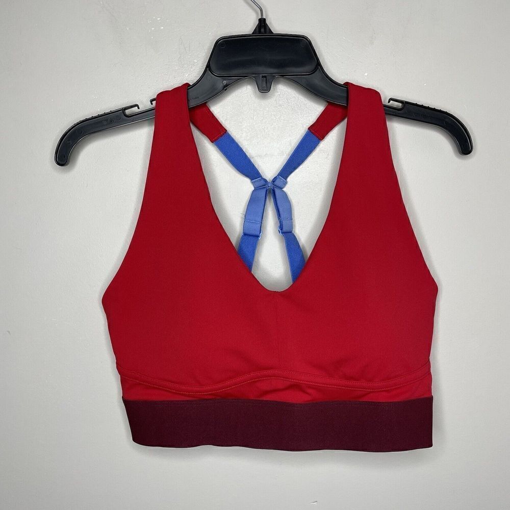 FABLETICS Womens All Day Every Day Bra II EUC Sz XL Red Contrast Straps Stretch